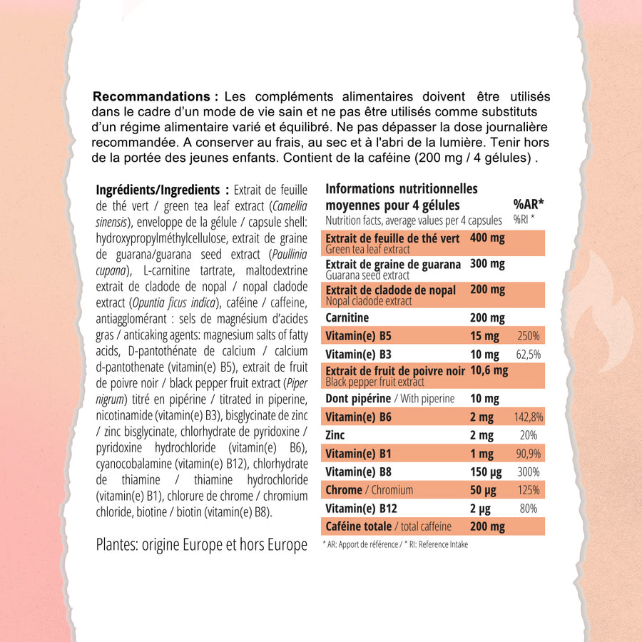 TRYVITE BURN SLIM – Brûleur De Graisses Et Coupe-faim – 90 Gélules (péremption 03/27) – À Base De Chrome, Guarana, Nopal
